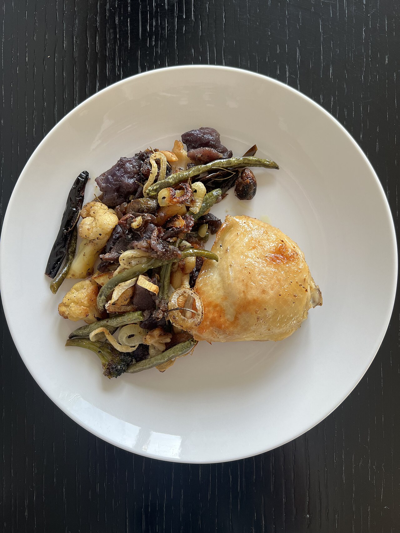 One-Pan Organic Chicken Thighs with Roasted Root Vegetables