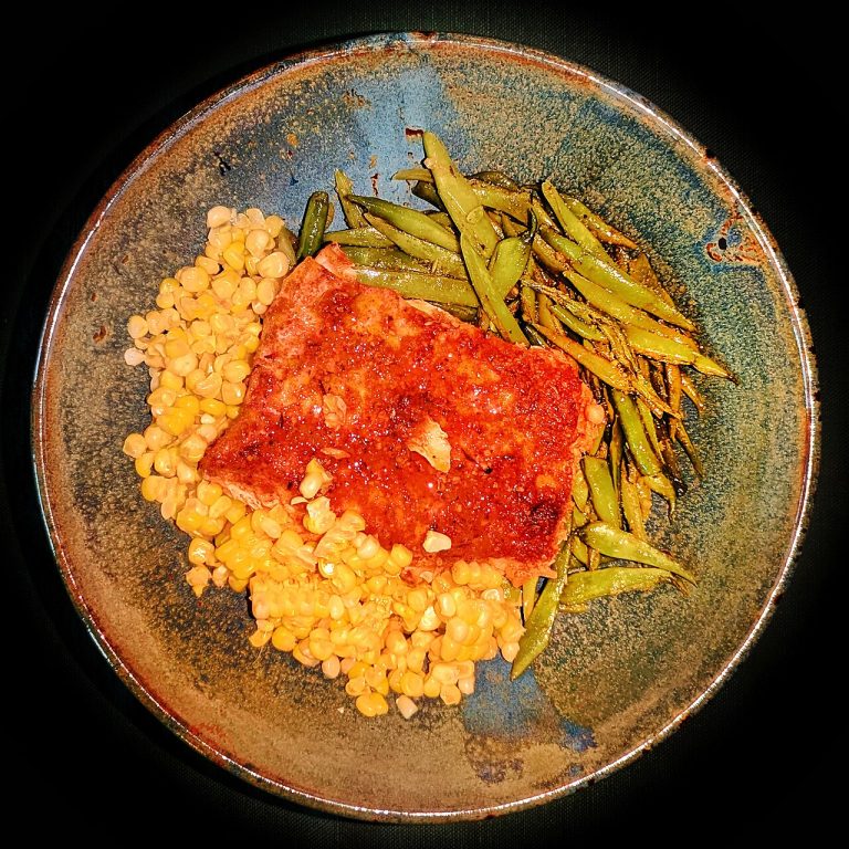 Sheet-Pan Organic Salmon with Green Beans