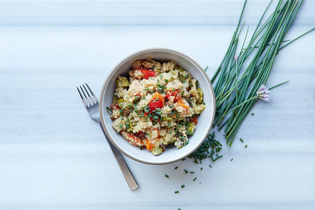 Quinoa Power Bowl with Tahini Lemon Dressing