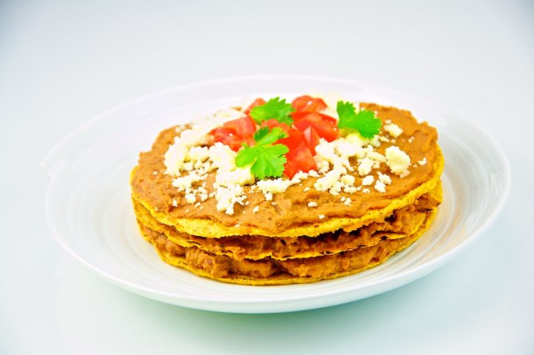 Crispy Black Bean Tostadas with Cheese and Salsa