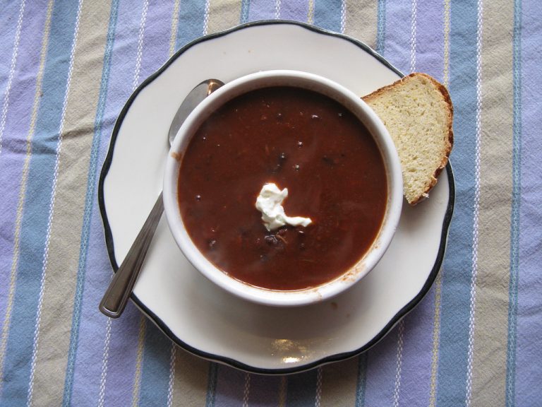 Smoky Black Bean Soup with Lime and Cilantro