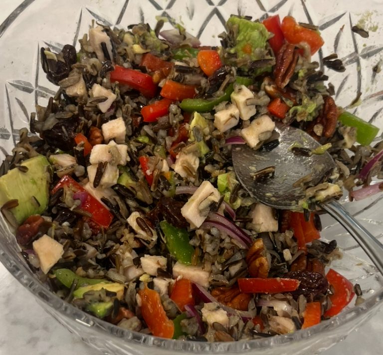 Wild Rice Salad with Peppers, Avocado and Feta